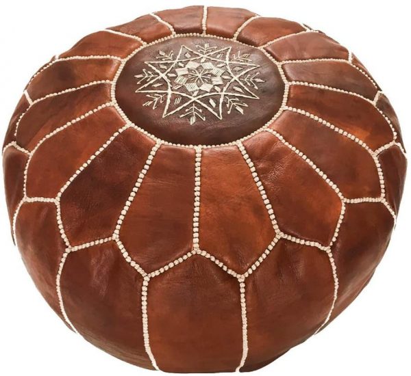 the moroccan pouf made from leather - your morocco shop